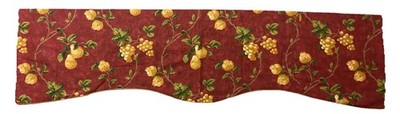 Waverly Chianti Red Mistral Broadway Scalloped Valance Grapes Pears Set of 2  