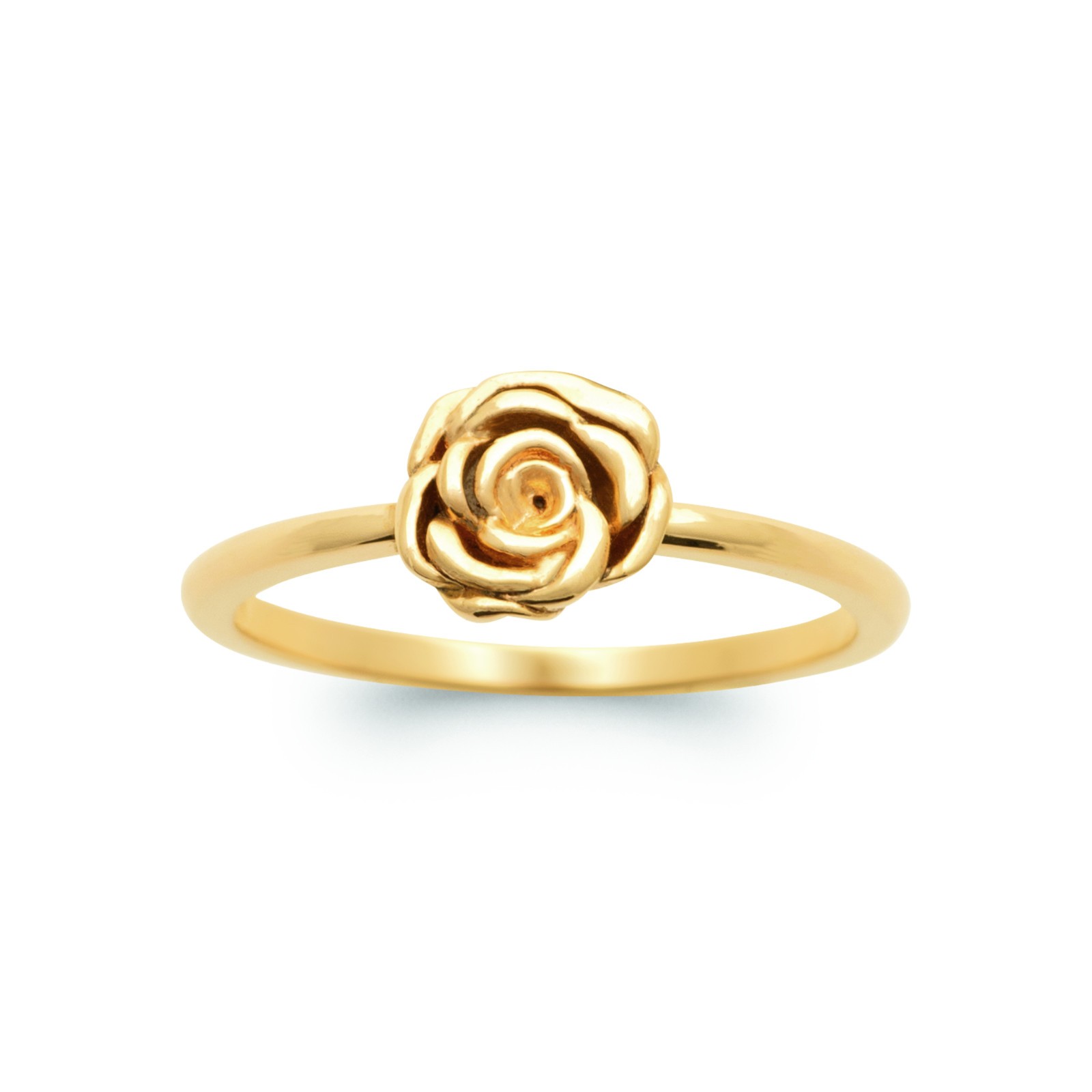 Bague fleur plaqué or 18 carats taille 54 anti-oxydation avec poinçon de qualité