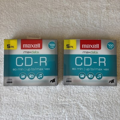 Maxell CD-R Blank Maxdata 80 Min each CDs, 48x max. 700mb  5 Pk - NEW SEALED