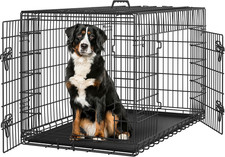 48 Inch Double Door Dog Crate W/Divider for Puppy to Adult Large Collapsible Met