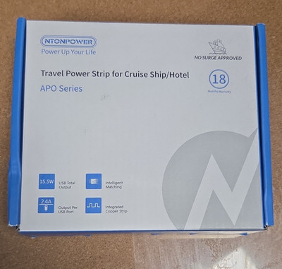 NTONPOWER APO Series Travel Power Strip 3 Outlets USB Charger White US Plug