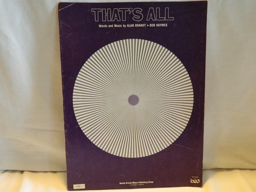 VINTAGE SHEET MUSIC “THAT’S ALL -1952”