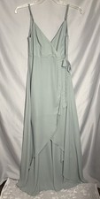 Show Me Your Mumu Mariah Wrap Maxi Formal Wedding Bridesmaid Dress Green Sz L