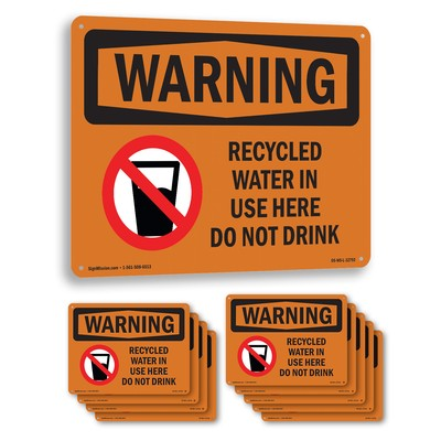 #ad Recycled Water In Use Here Do Not Drink OSHA WARNING Sign Decal 5 or 10 Pack $212.99