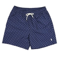Men Polo Ralph Lauren Pony Polka Dot Surf Board Trunks Swim Beach Shorts XXL NVY