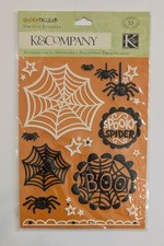 Halloween Spooktacular Spiderwebs Glitter Die-Cut Scrapbook Stickers K Company