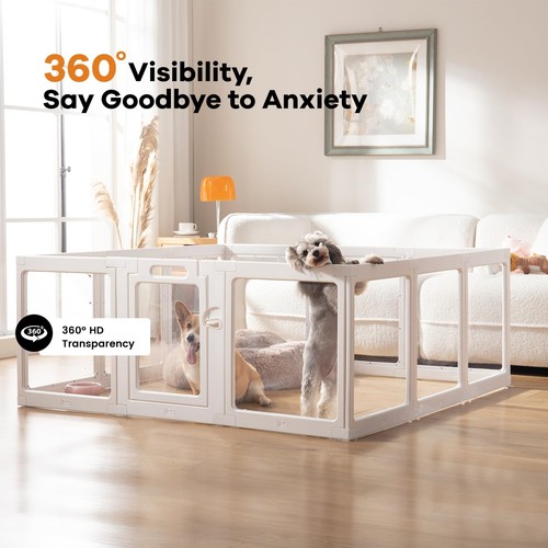 Box per Cani in Acrilico Trasparente da Interno, Cucciolo Gatto Piccolo Pet Play Pen, Pet Cat Folda... - Foto 2 di 6