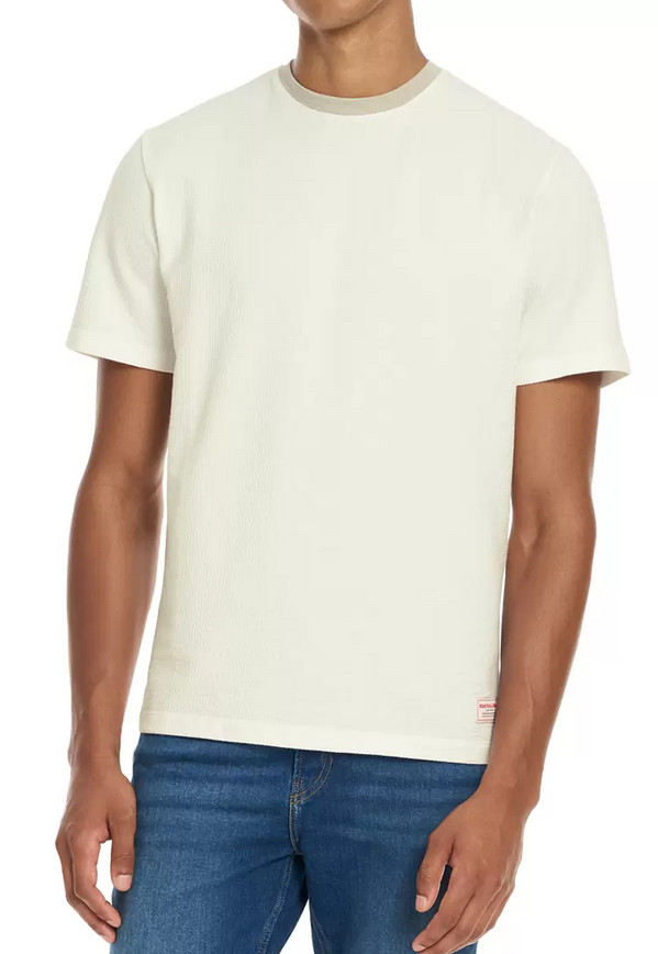 Scotch - Soda Mens Crew Neck Short Sleeve Shirt White size Medium 5590₽