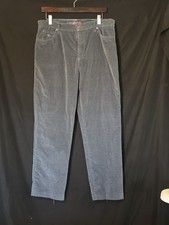Gloria Vanderbilt Women  s Grey Corduroy Pants Size 12 Stretch Mid Rise Straight