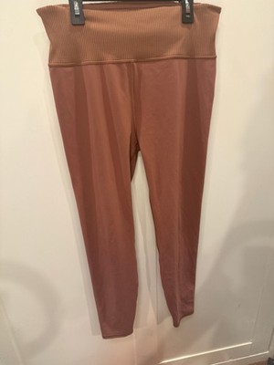 Vuori Womens 1X Plus Size Leggings Dusty Rose Terracotta Ribbed High Waist