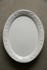 Pair large Oval White Serving Platters