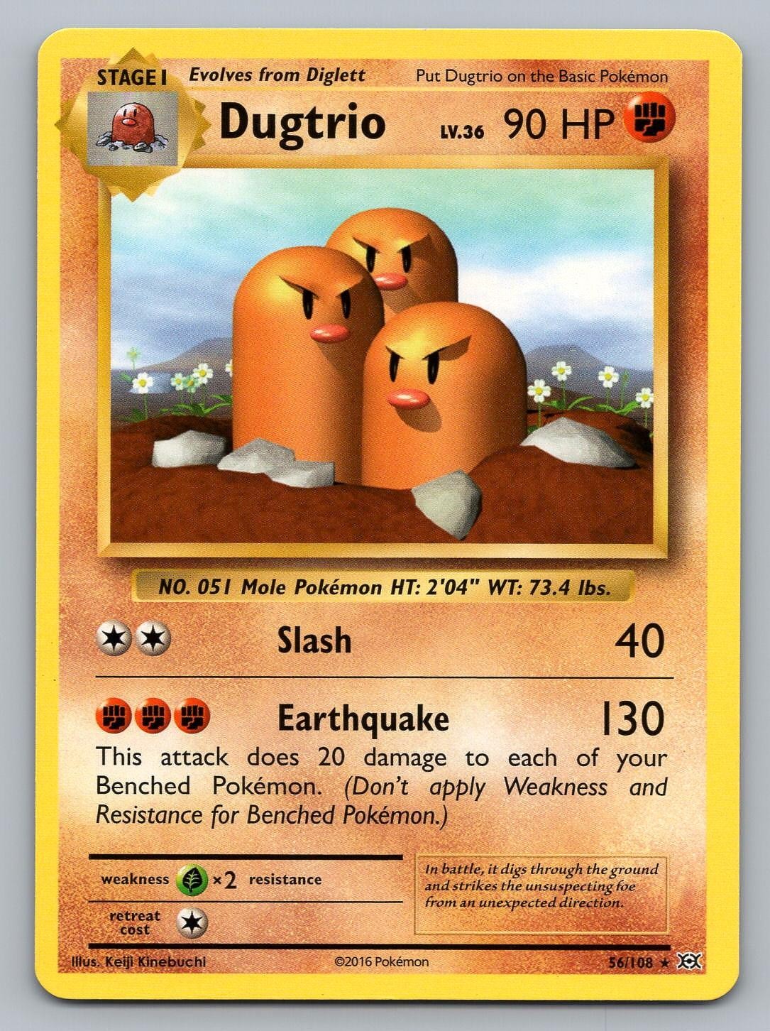 DUGTRIO 56/108 RARE EVOLUTIONS POKEMON LP