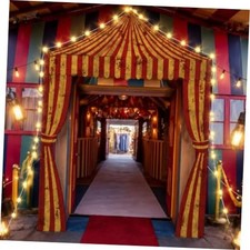 4 Pcs Creepy Carnival Decorations Circus Tent Banner, Thin Stripes