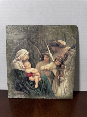 Marco Sevelli  Song of Angels  Madonna Child Textured Tile Plaque Religious Art