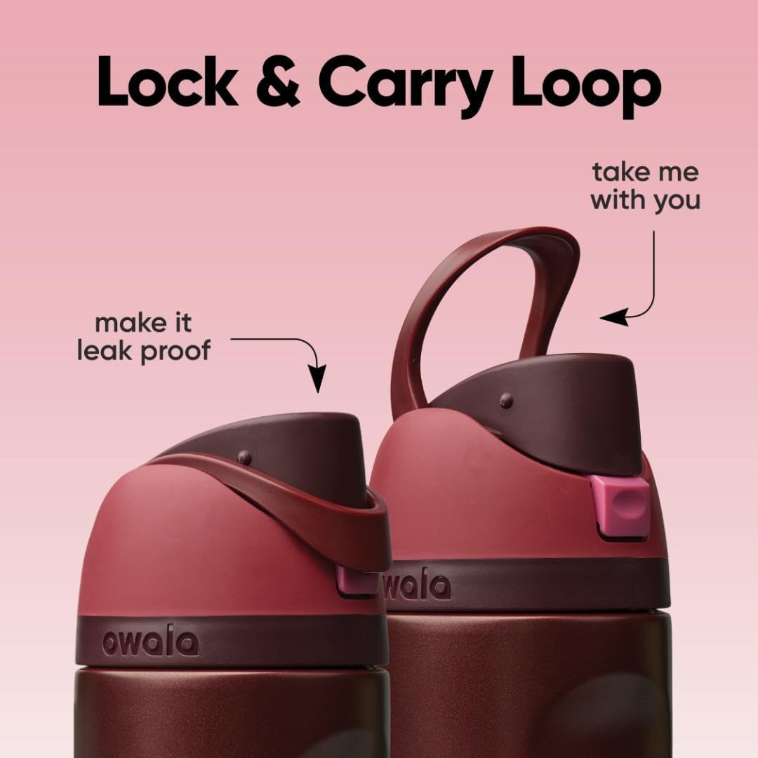 Freesip Insulated Stainless Steel Water Bottle with Straw, Bpa-Free Sports Water