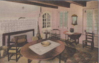 #ad Vintage Hand Colored Postcard George Washington Shrine 1700 House NY $18.95