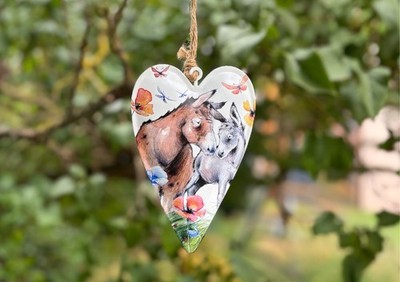 Kuschelfreunde / Esel - Dekoherz / Herz aus Blech - 15cm
