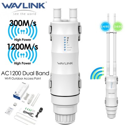 WAVLINK Outdoor Access Point Dualband PoE IP67 Repeater AP wasserdicht 2x7dBi