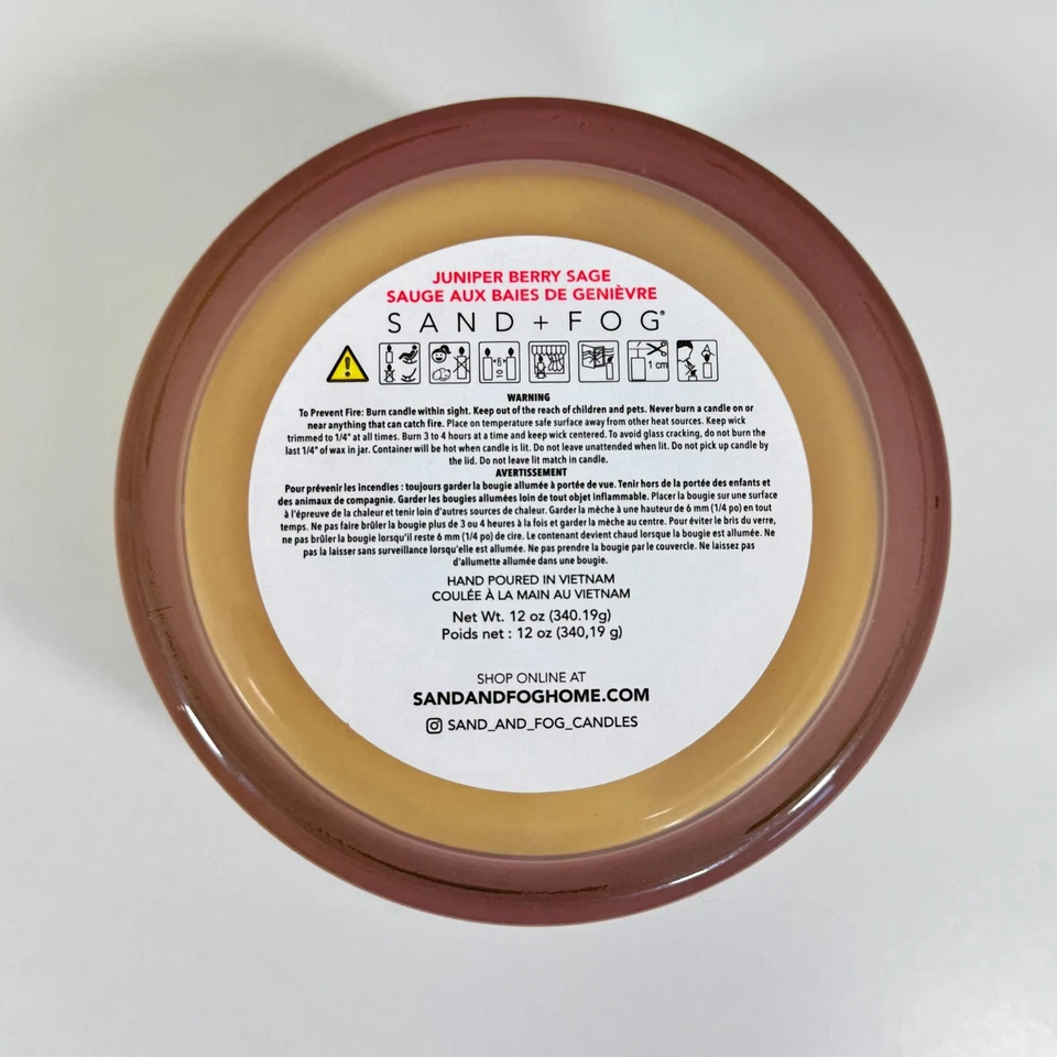 Vela de arena + niebla 12 OZ enebro bayas salvia 2 mechas dobles cerámica gato superior verter a mano Foto 4 de 4