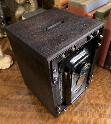 Unique Money Box Safe Vault Made From Antique c1900 Rim Lock 1936 Half Penny