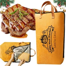 21” BBQ Blanket for Resting Meat - 5-Layer Insulated Grilling Bag with Brown 