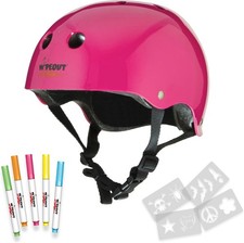 WIPEOUT Dry Erase Kids Helmet - Neon Pink - Ages 5+ - Brand New