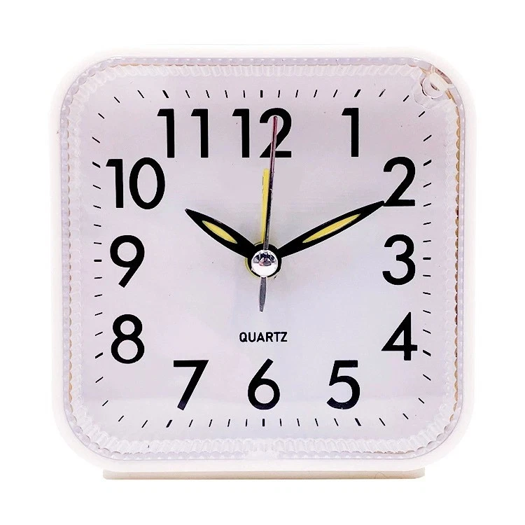 LED Desk Alarm Clock Nightlight Snooze Quiet Non Ticking Battery Powered Bedroom - Image 4 of 4