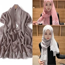 New Flower Embroidery Women Head Wrap Hijabs Shawl Solid Color Bonnet Scarves