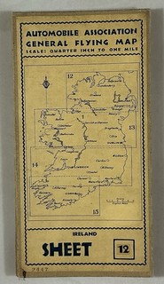 Vintage Aviation Map Northern Ireland Automobile Association Bartholomew 1931