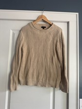 J. Crew Women's 100 Cotton Rollneck Sweater Light Khaki Tan Size Small