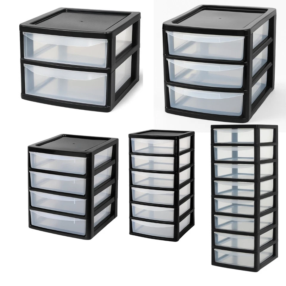 SIDSONS A4 PLASTIC STORAGE DRAWERS DRAW TOWER UNIT OFFICE DESKTOP TABLETOP HOME SCHOOL