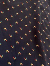 Vintage Navy Blue Patterned Women's Skirt