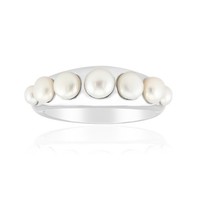 Cavill Damenring 925 Sterling Silber WeißEr SüßWasserperle Elegant Rund