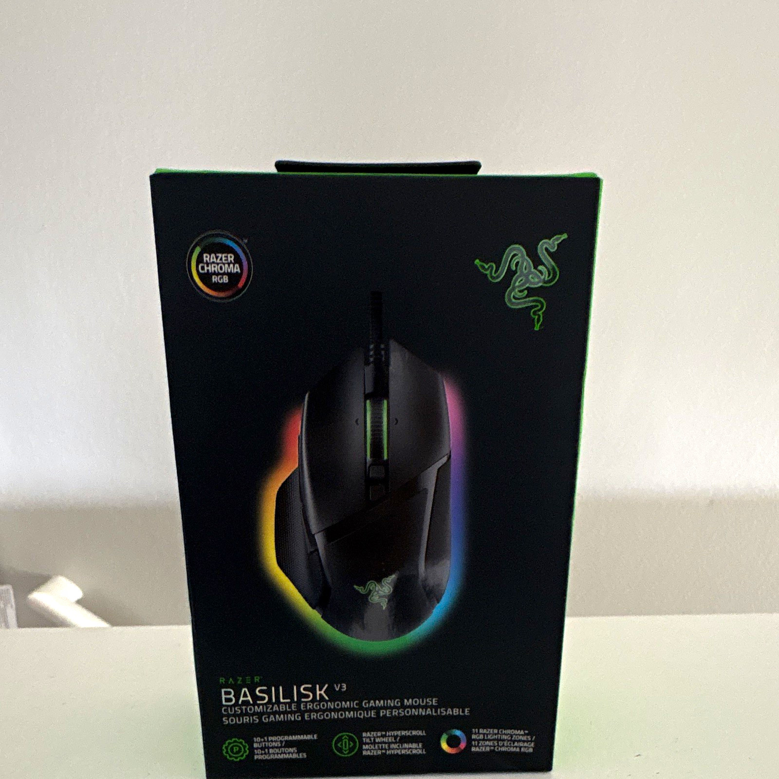 Razer Basilisk V3 Wired Optical Gaming Mouse 26000 DPI RGB 11-Button Black