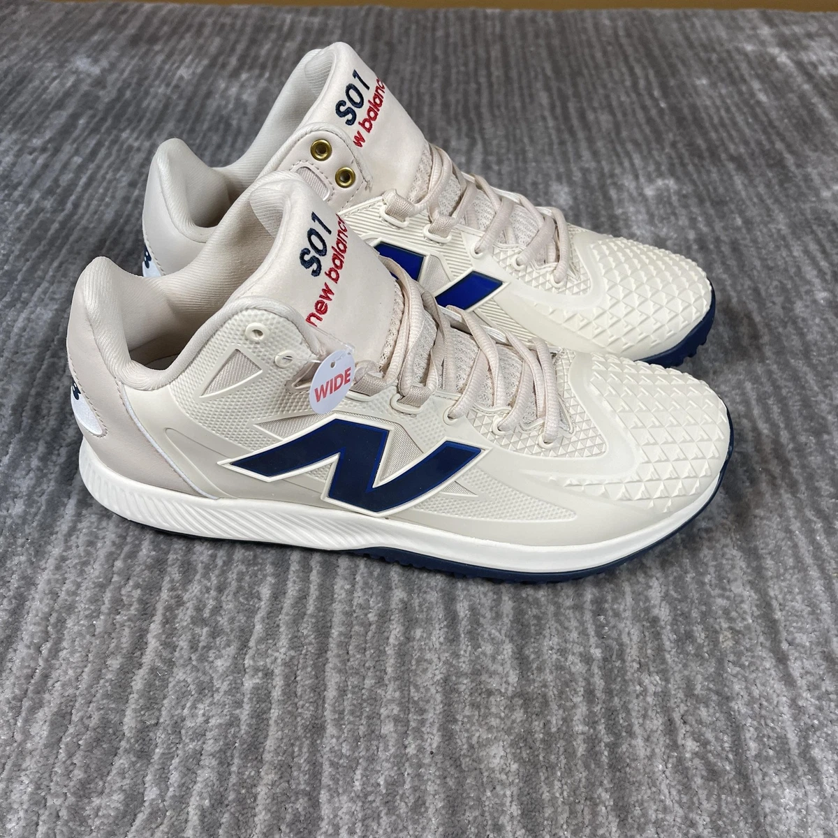New Balance FuelCell Ohtani 1 White Royal Baseball Cleats MSHOWB1 Men\'s Size 9.5 New Balance FuelCell White/Royal Ohtani 1 Trainer: TSHOWB1 main image 2
