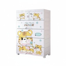 Multi-Tier Storage Tower Large Capacity Drawer Unit child-safe for Living Room