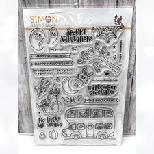 Simon Says Stamp HAPPY HAUNTING Halloween 6x8 Rubber Stamps