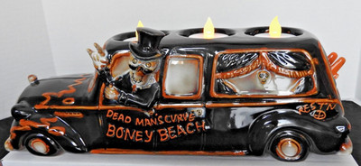 Yankee Candle Boney Bunch Dead Man's Curve Boney Beach Surfing Hearse Tealight