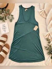 Free People We The Free Washed Jad Teal Ribbed Tank Dress NWT Size S