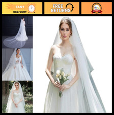 Elegant 2-Tier Wedding Veil - Long Soft Tulle...