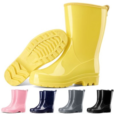 HISEA Women's Mid Calf Rain Boots Waterproof Wide Calf Outdoor Work Garden Shoes