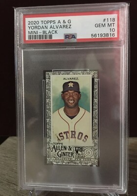 2020 Topps Allen & Ginter Yordan Alvarez Mini Black SP Rookie PSA 10 Pop 11