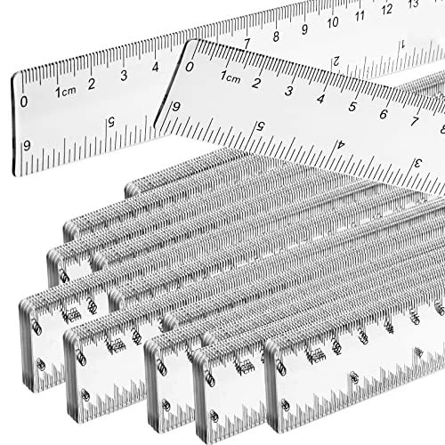 4 PCS Clear Ruler Plastic Rulers 12 Inch Metric Bulk Rulers with