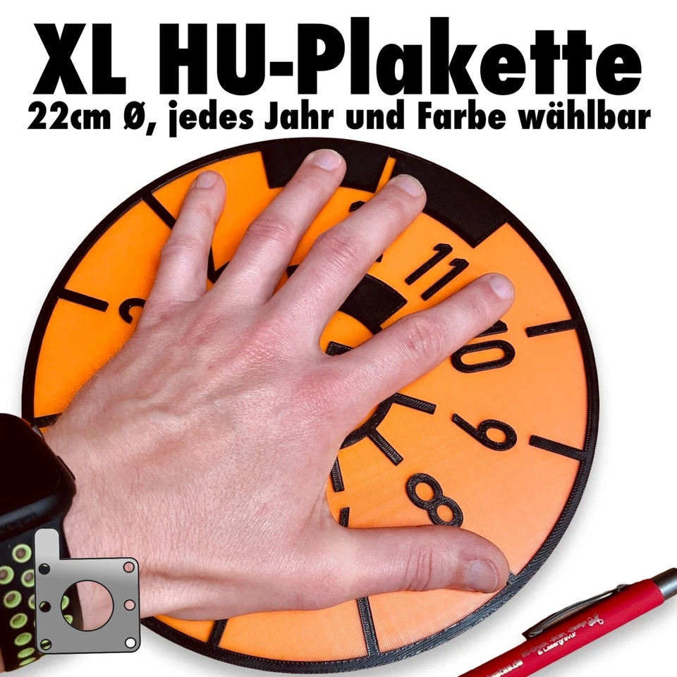 XL HU Plakette, TÜV Plakette, Dekra Plakette, Geburtstagsgeschenk Schrauber Kfz - Bild 2 von 4