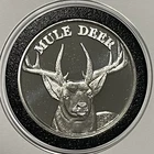 Mule Deer Hunting Wildlife Proof Coin Round 1 Troy Oz .999 Fine Silver Medal 999