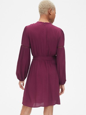 NWT Gap Long Sleeve Lace-Trim Dress, Berry SIZE L #357795 E1217 | eBay NWT Gap Long Sleeve Lace-Trim Dress, Berry SIZE L #357795 E1217 | eBay