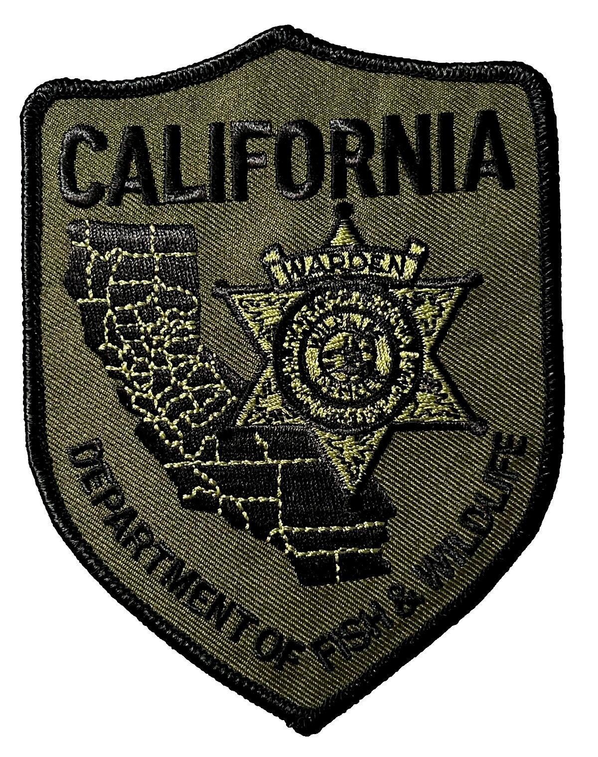 CALIFORNIA FISH & WILDLIFE GAME WARDEN 5" SSI PATCH (SPC 8) GREEN SUBDUED