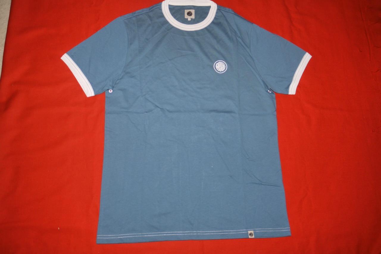 Pretty Green Mens TShirt Tee Logo Designer Top Blue Size M Medium New