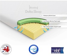 ORTHOPAEDIC REFLEX MAXICOOL MEMORY FOAM MATTRESS 6" DOUBLE KING 3FT 4FT 5FT 6FT