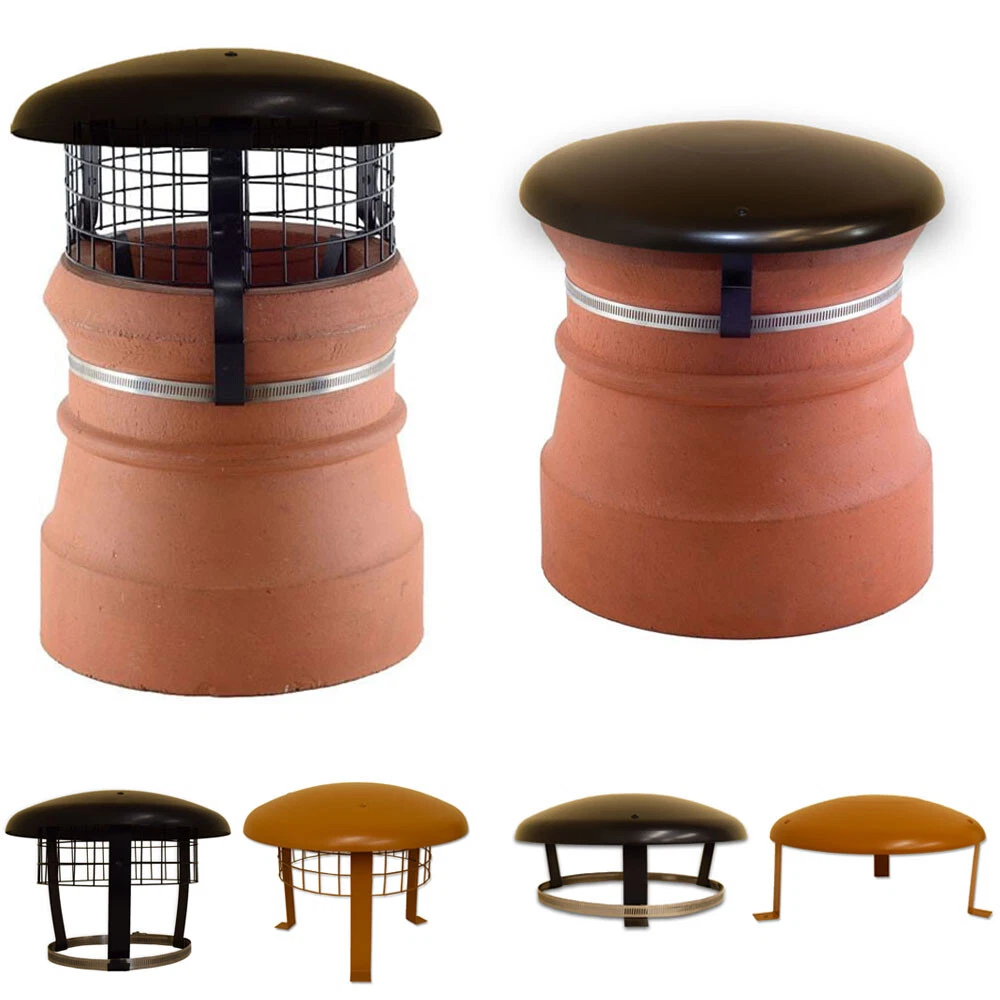 Chimney Pot Cowl / Cap u0026 Mesh - Wood / Log Burner Stove Flue Topper Bird  Guard | eBay